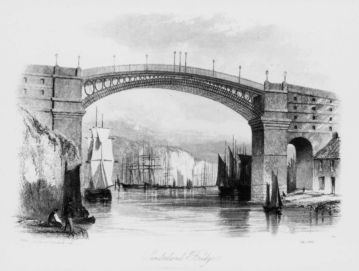 Vista da Ponte de Sunderland, 1841 de English School