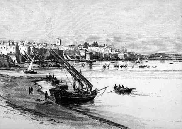 Vista de Taranto, Itália, de 