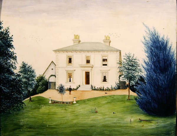 Vista de uma casa de campo de English School