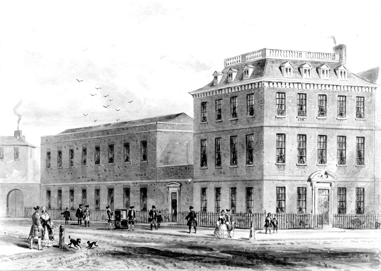 Vista do lado leste da Praça Soho, 1850 de English School