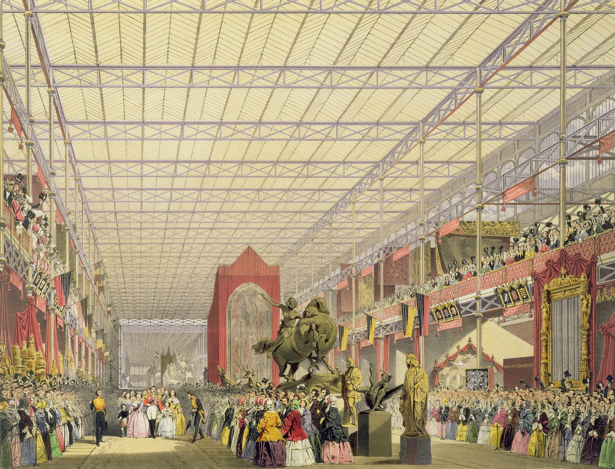 Vista da Nave Estrangeira da Grande Exposição de 1851, da Dickinsons Comprehensive Pictures de English School