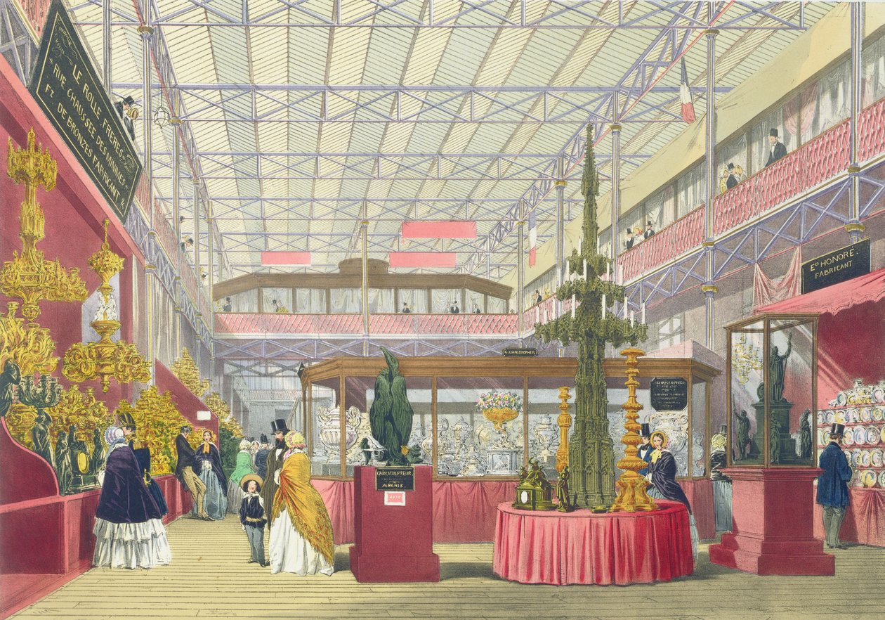Vista da seção França da Grande Exposição de 1851, da Dickinsons Comprehensive Pictures de English School