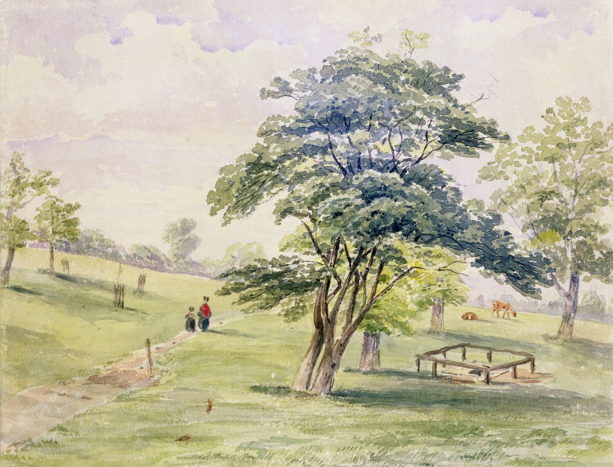 Vista da parte norte do Hyde Park, 1820 de English School