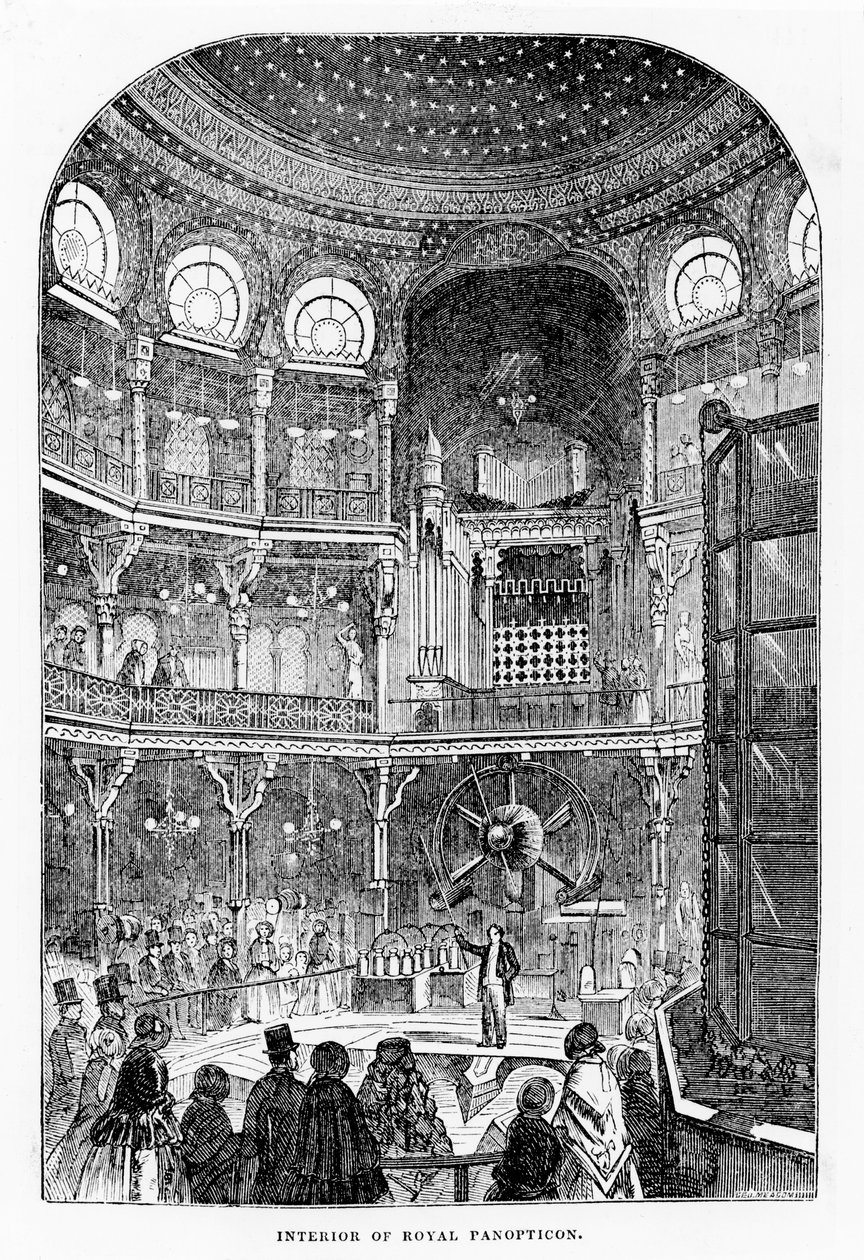 Vista do Panóptico Real da Ciência e da Arte, c.1855 (litografia) de English School