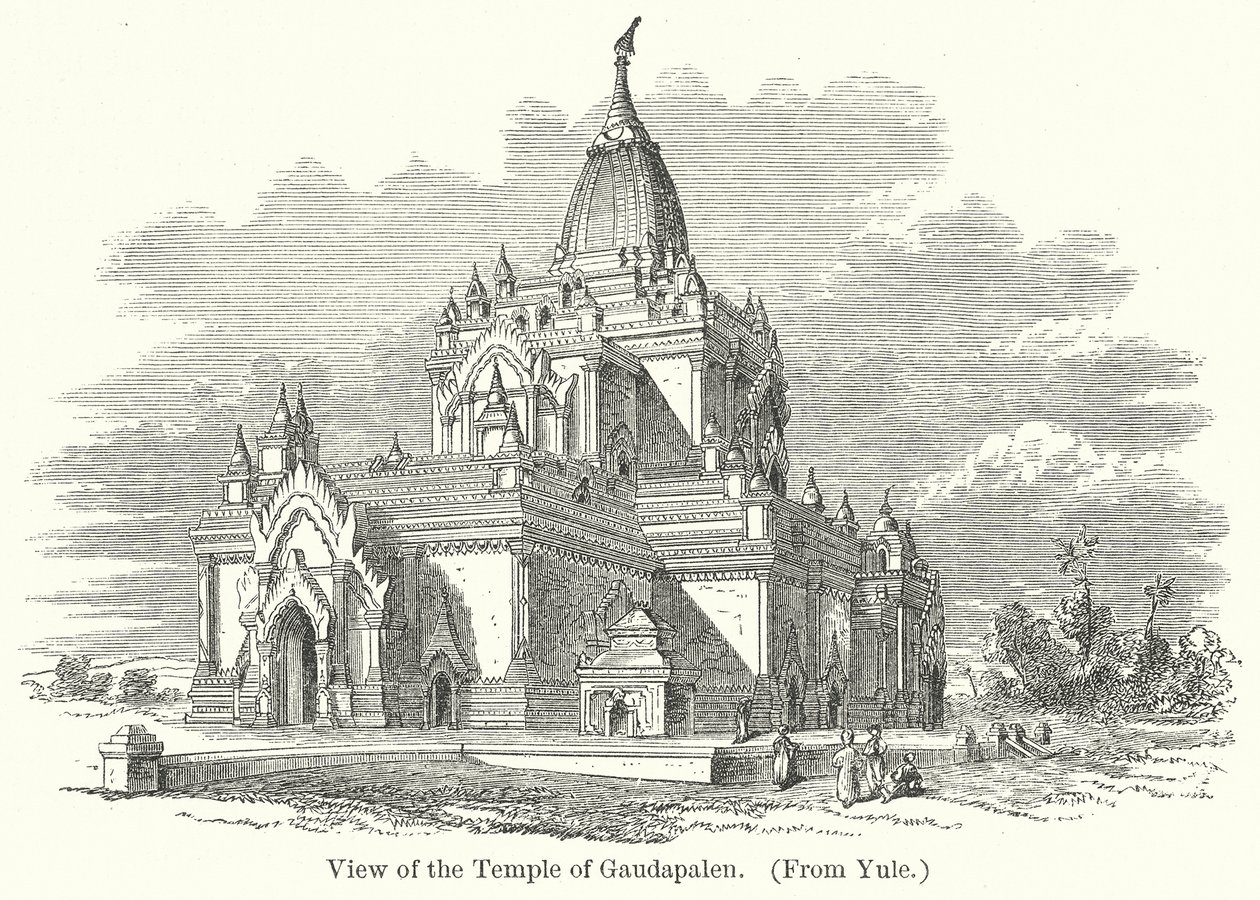 Vista do Templo de Gaudapalen (gravura) de English School