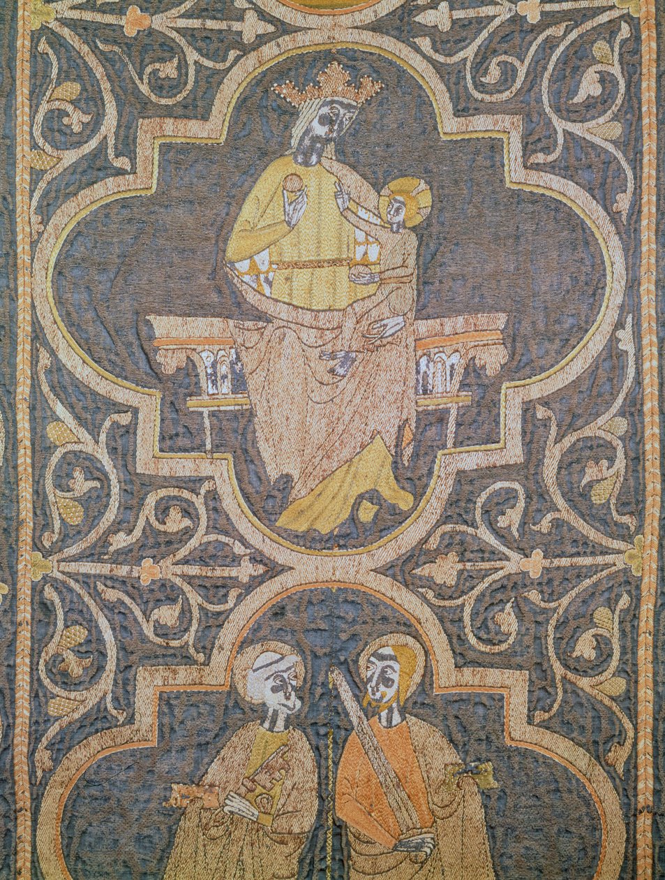 Virgem e Criança, detalhe da Casula de Clare, c.1272-94 de English School