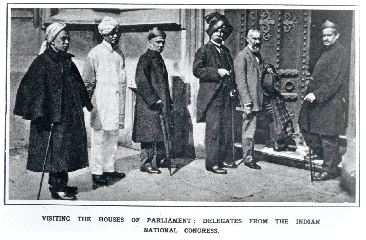 Visitando as Casas do Parlamento: Delegados do Congresso Nacional Indiano, 1919 de English School