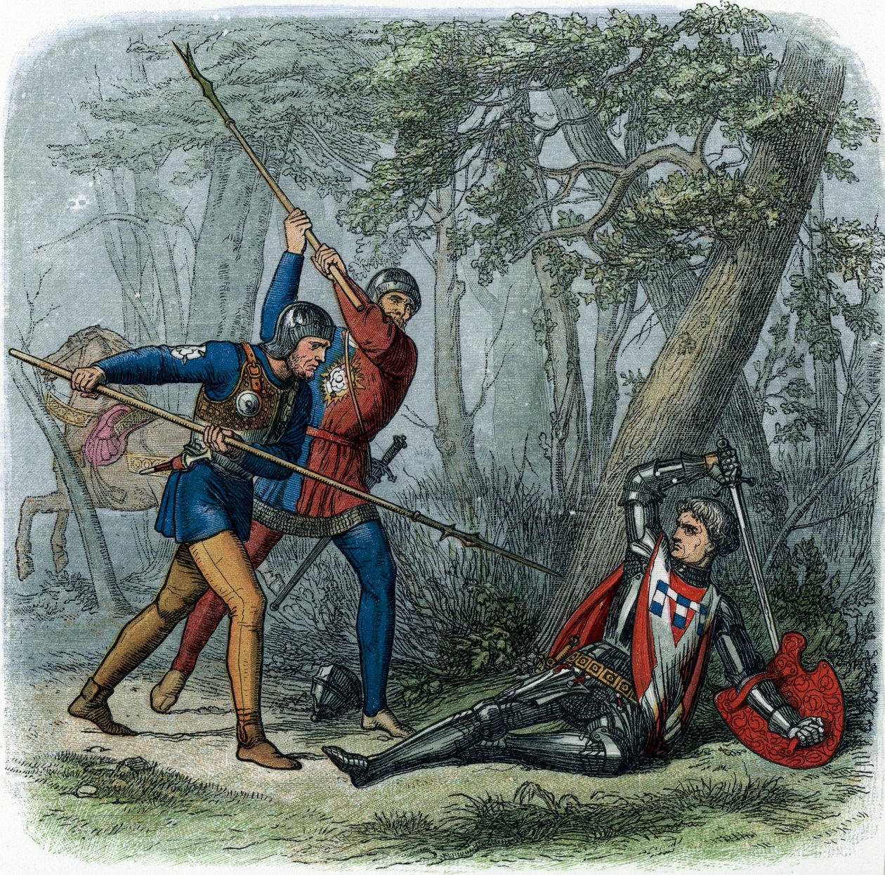 Guerra das Rosas: a Morte de Warwick, ilustração de 