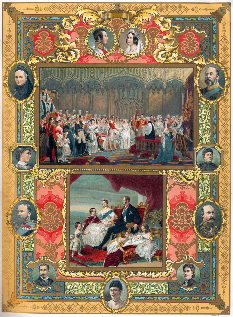 Casamento da Rainha Vitória de Inglaterra e do Príncipe Alberto em 1840 (gravura) de English School