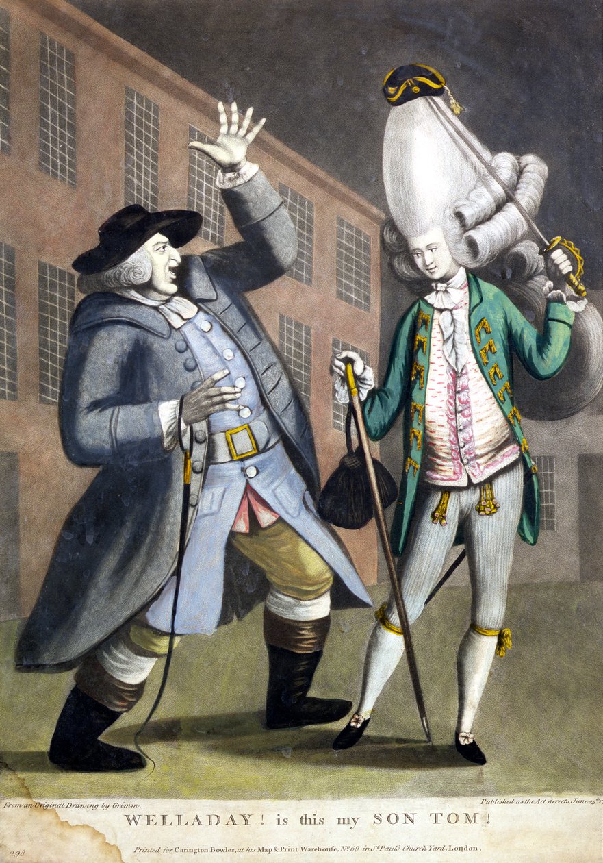 Welladay! É este meu Filho Tom, de um desenho original de Grimm, impresso para Carington Bowles, Londres, Pub. 1773 de English School