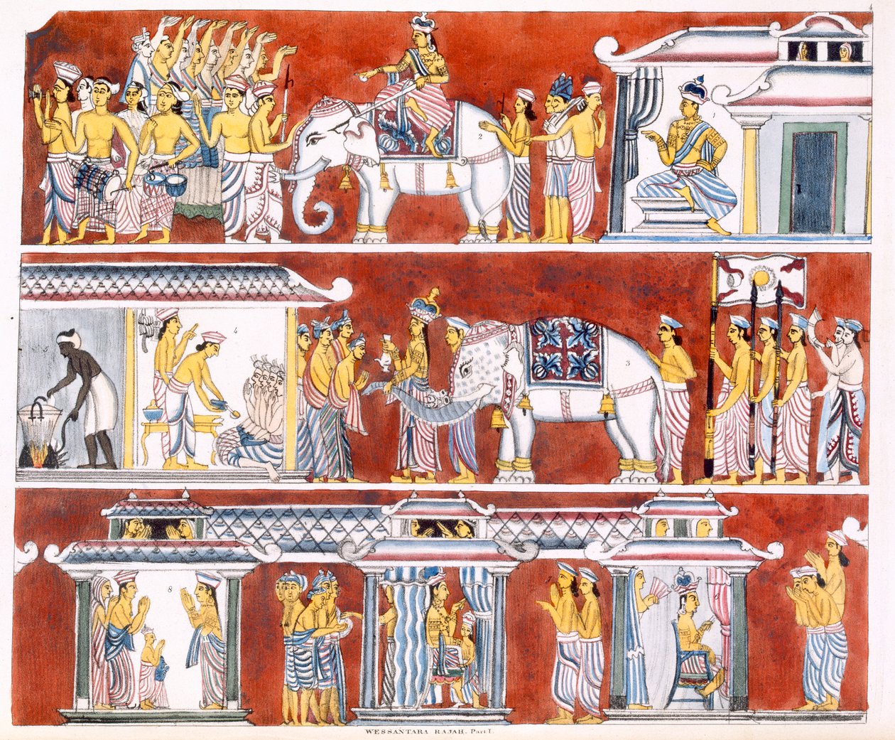 Wessantara Rajah, Parte I, de A História e Doutrina do Budismo, de Edward Upham, 1829 (ver também 414242) de English School