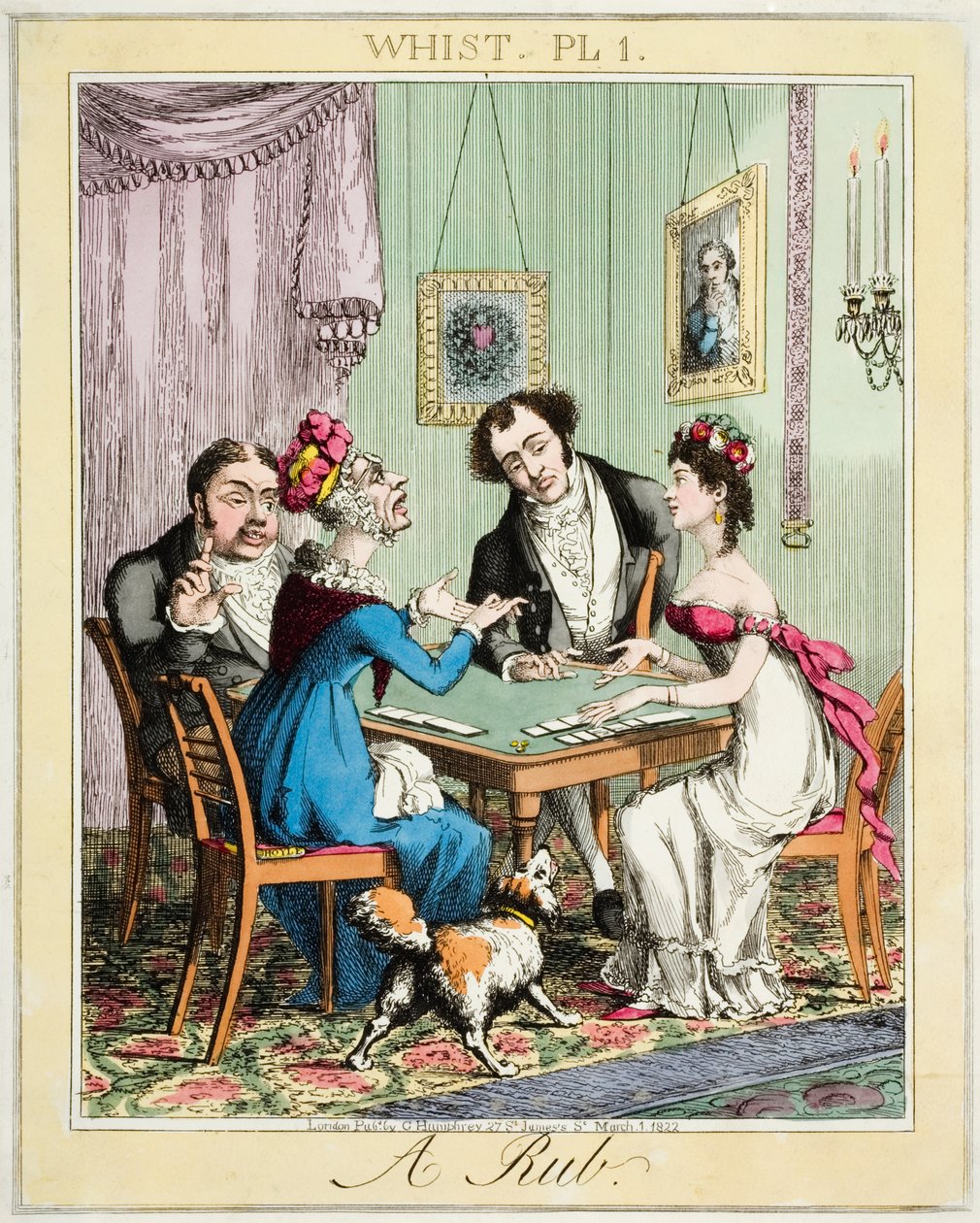 Whist Pl 1. - A Rub, publicado em Londres por G. Humphrey de English School