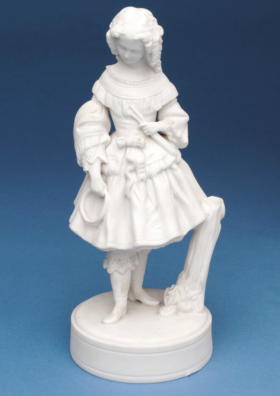 Figura pariana branca de uma menina (cerâmica) (companheiro para 315344) de English School