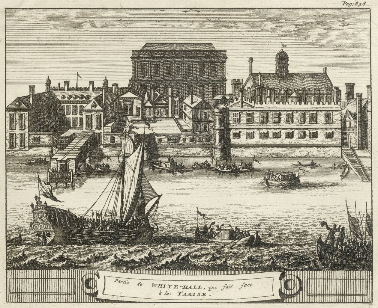 Whitehall, Westminster, Londres, Reino Unido (gravura) de English School