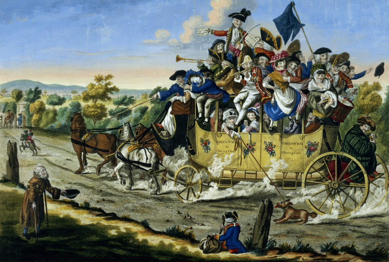 Feriados de Whitsuntide, bar. por Carington Bowles (fl.1744-93), 1783 (gravura de linha colorida) de English School