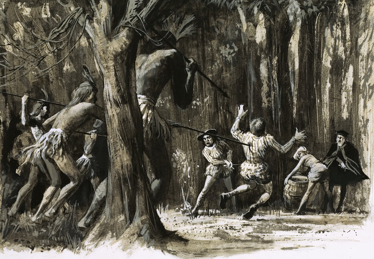 A equipa de Will Adams é atacada pelos índios de English School
