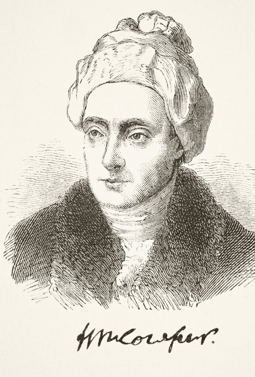William Cowper, de "A História Nacional e Doméstica da Inglaterra" por William Hickman Smith Aubrey (1858-1916) publicou Londres, c.1890 de English School