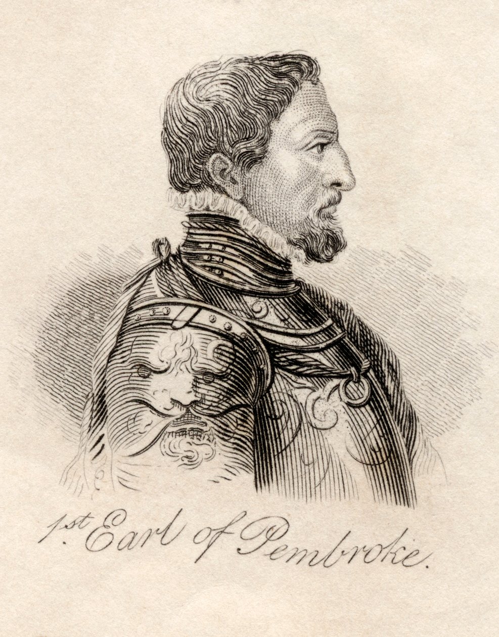 William Herbert, 1º Conde de Pembroke, do &39;Crabb&39;s Historical Dictionary&39;, publicado em 1825 de English School