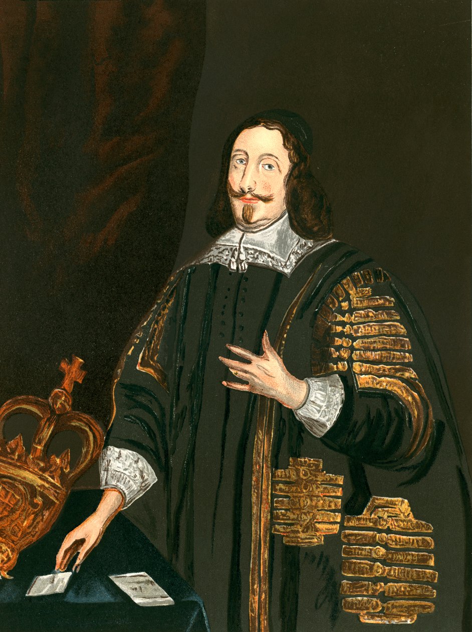 William Lenthall (litografia a cores) de English School