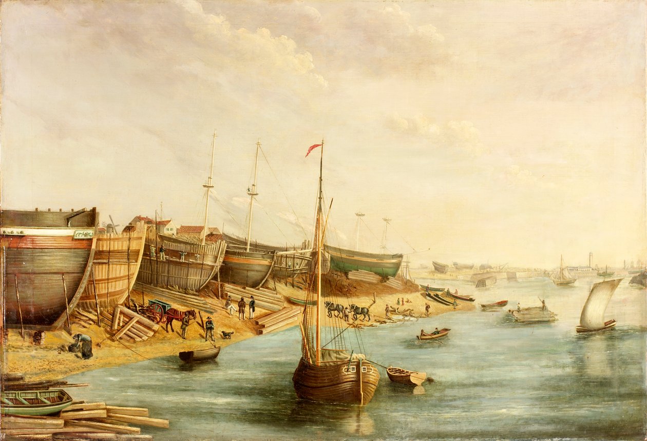 Estaleiro William Piles, North Sands, c.1830 de English School