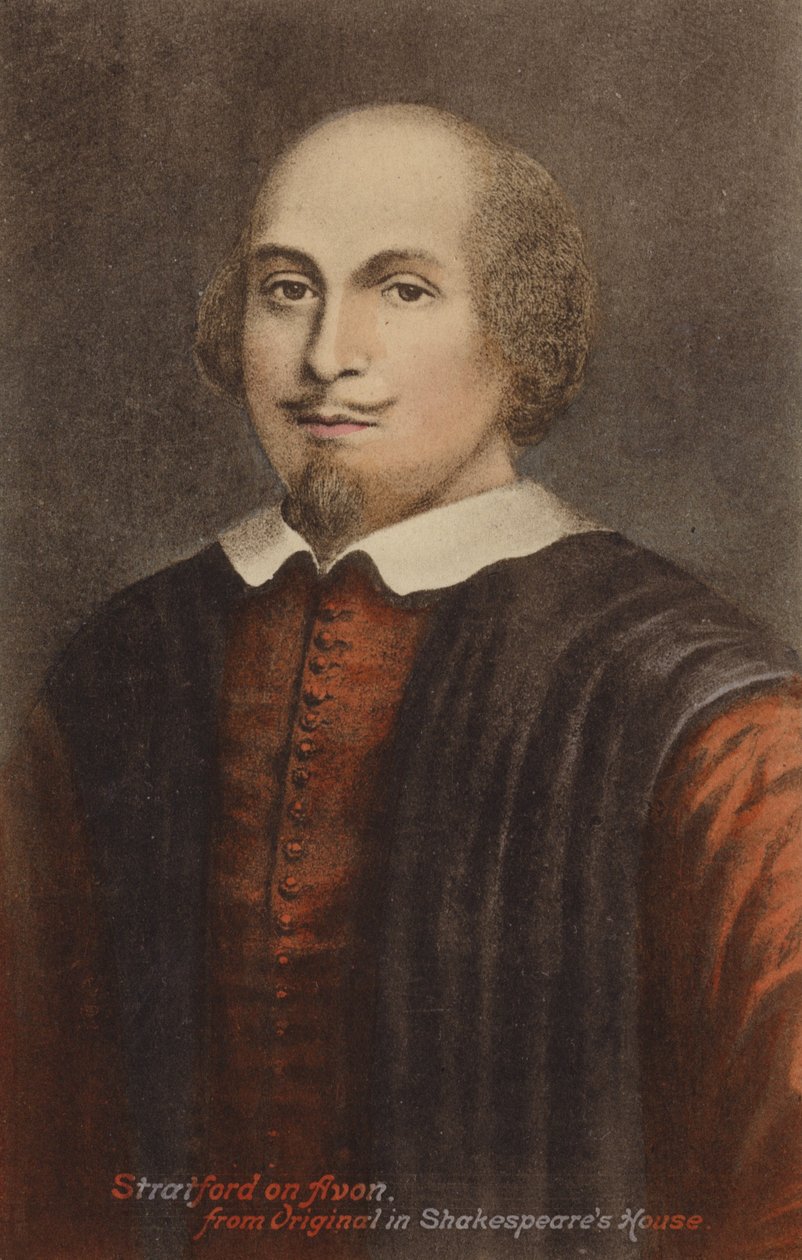 William Shakespeare (c1564-1616), dramaturgo e poeta inglês (litografia a cores) de English School