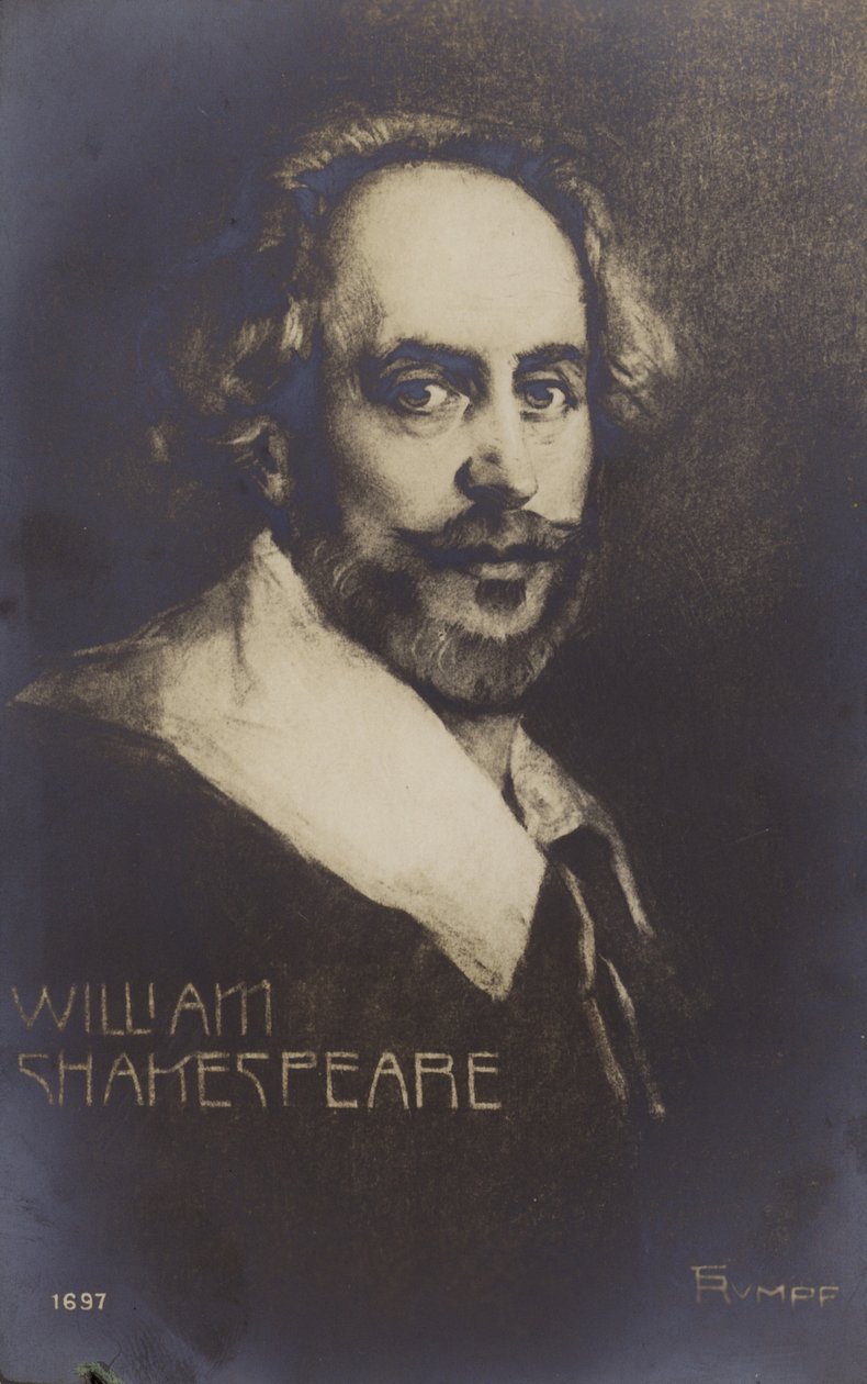 William Shakespeare (c1564-1616), dramaturgo e poeta inglês (litografia) de English School
