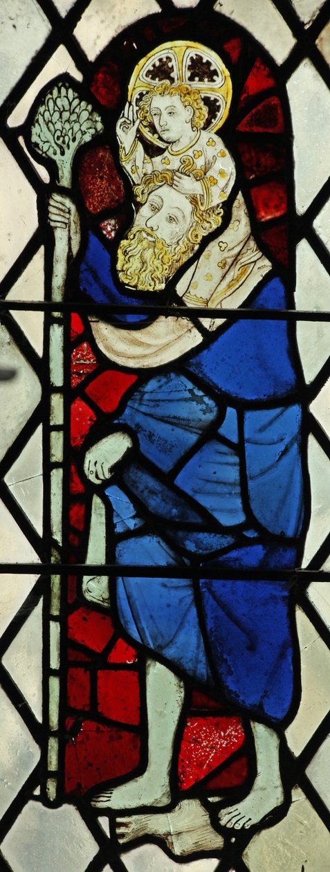 Capela de janela Chap-Ed-Confessor, representando St Christopher de English School