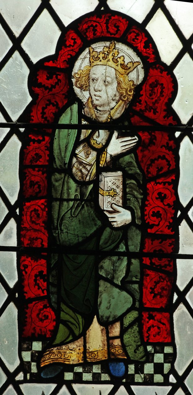 Capela da janela Chap-Ed-Confessor que descreve St Edward o Confessor de English School