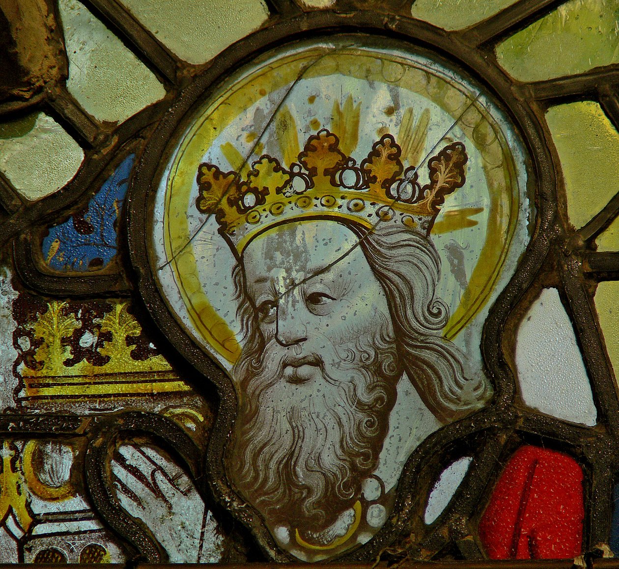 Janela Nw retratando Deus - de uma coroação da virgem de English School