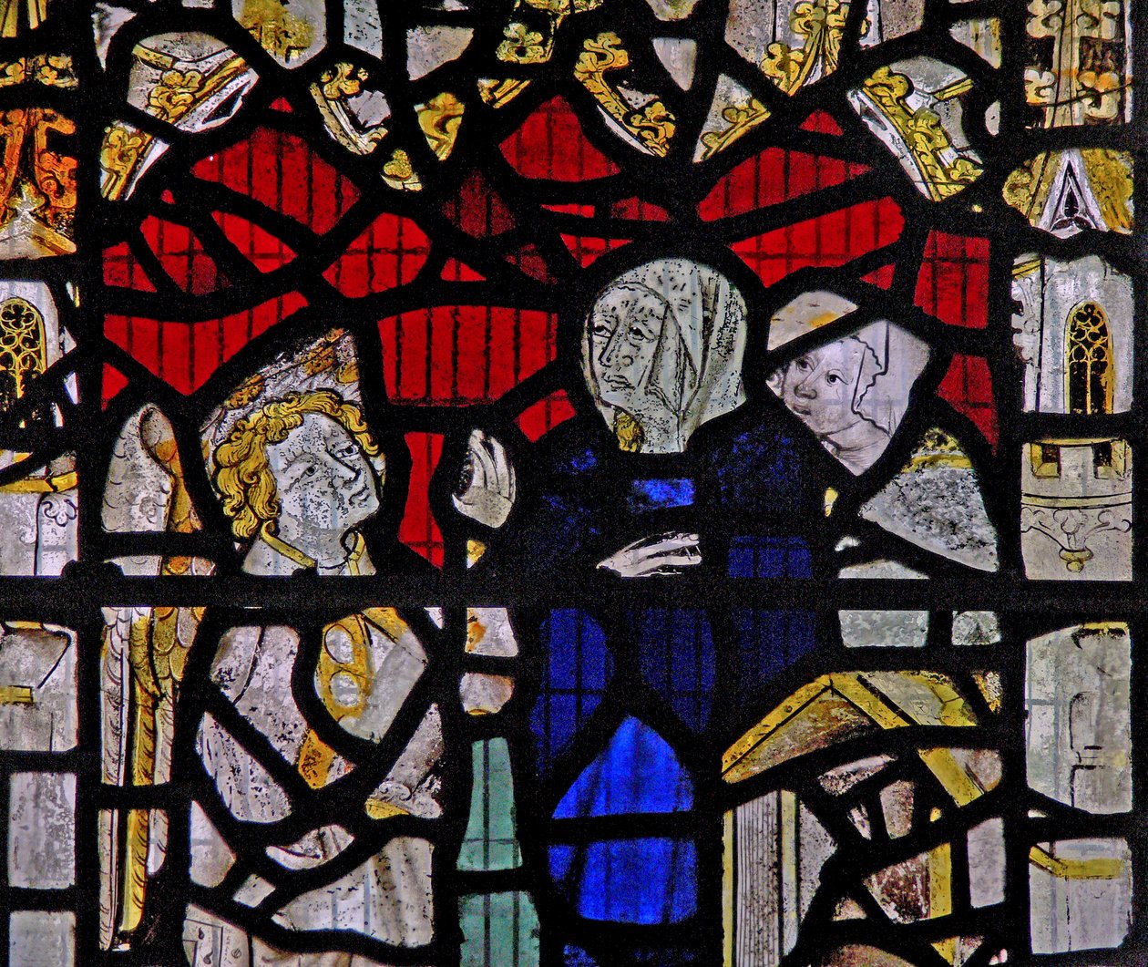 Janela Ww retratando uma cena de ressurreição: as mulheres sagradas no túmulo de English School