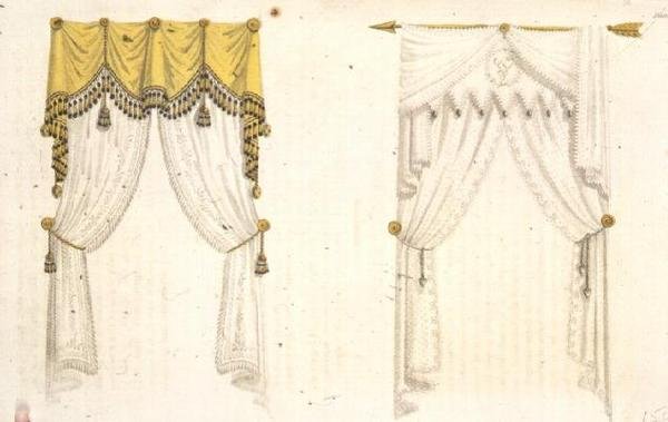 Cortinas de janela, placa 20 do Ackermann