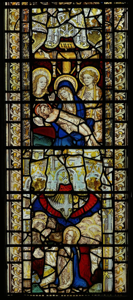 Janela retratando Pieta e o Pentecostes de English School