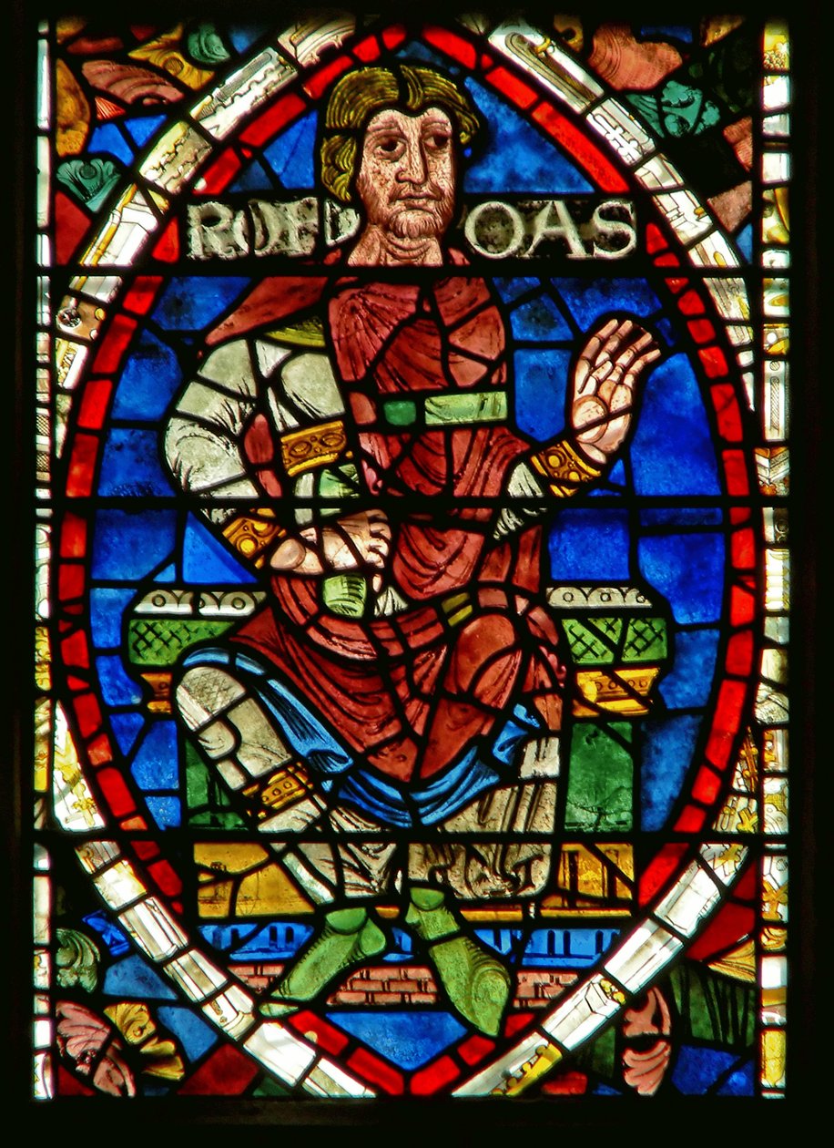 Janela representando uma figura genealógica: Rehoboham de English School