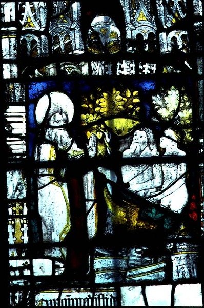 Janela que representa a Criação de Adão e Eva, meados do século XV (vitral) de English School