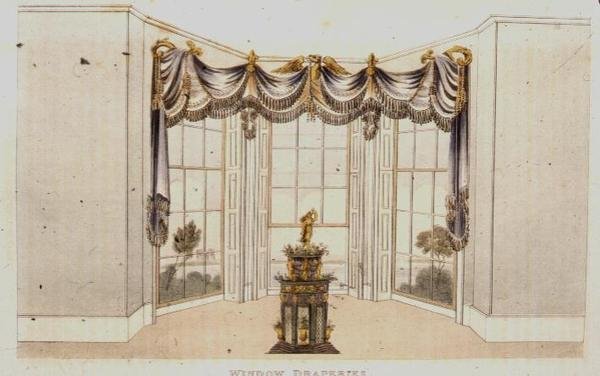 Cortinas de janela, placa 113 do Ackermann
