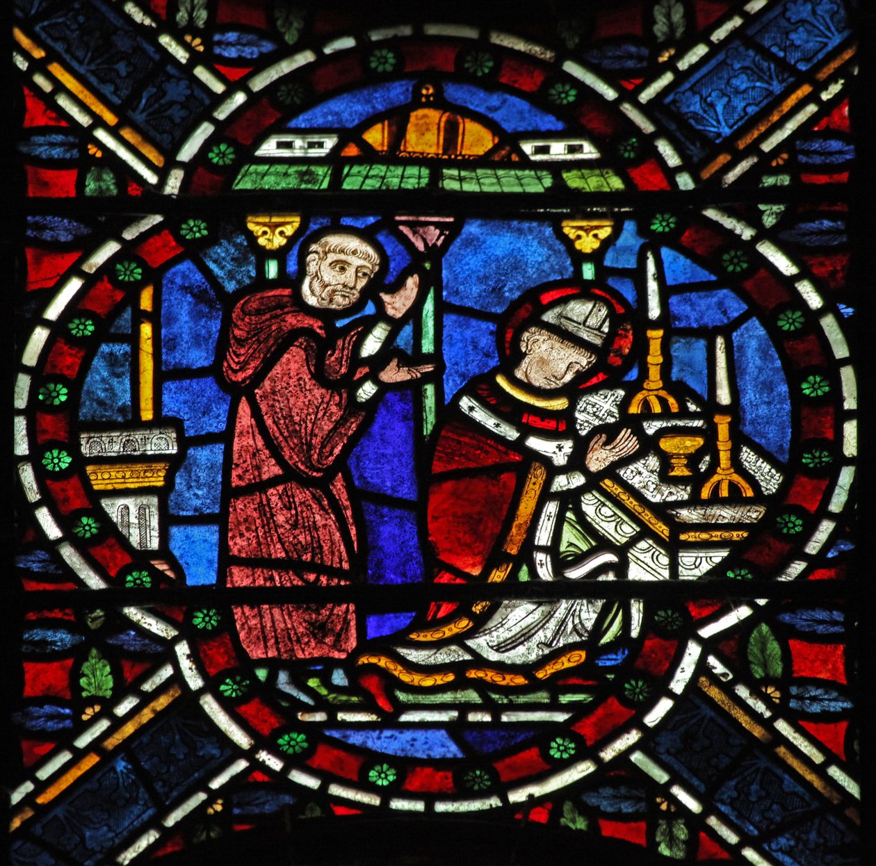Janela n7 retratando uma cena da vida de St Thomas Becket: no altar de English School