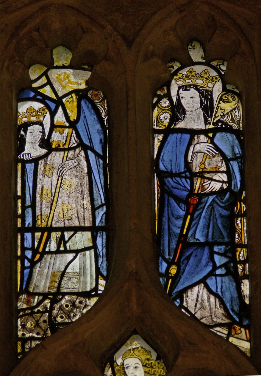 Janela w4 representando St Osith e St Etheldreda de English School