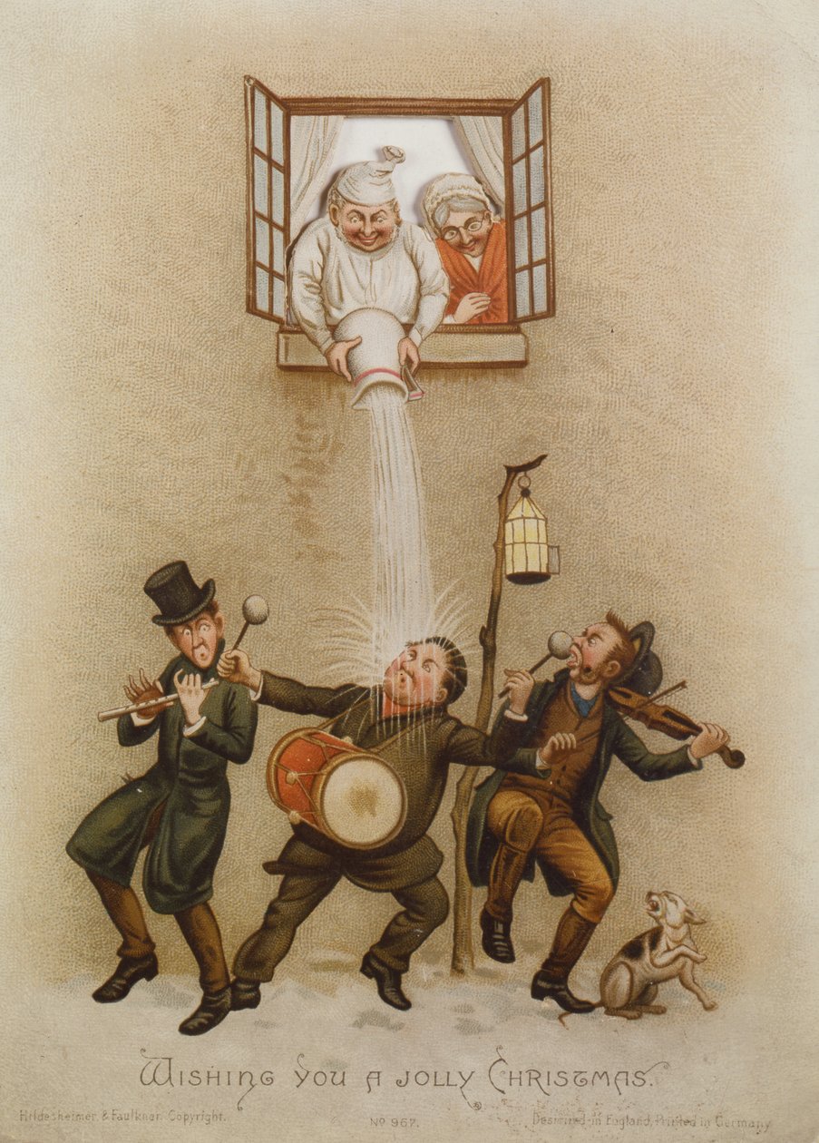 "Desejo-lhe um Feliz Natal", cartão vitoriano, c.1880 (cromolitografia) de English School