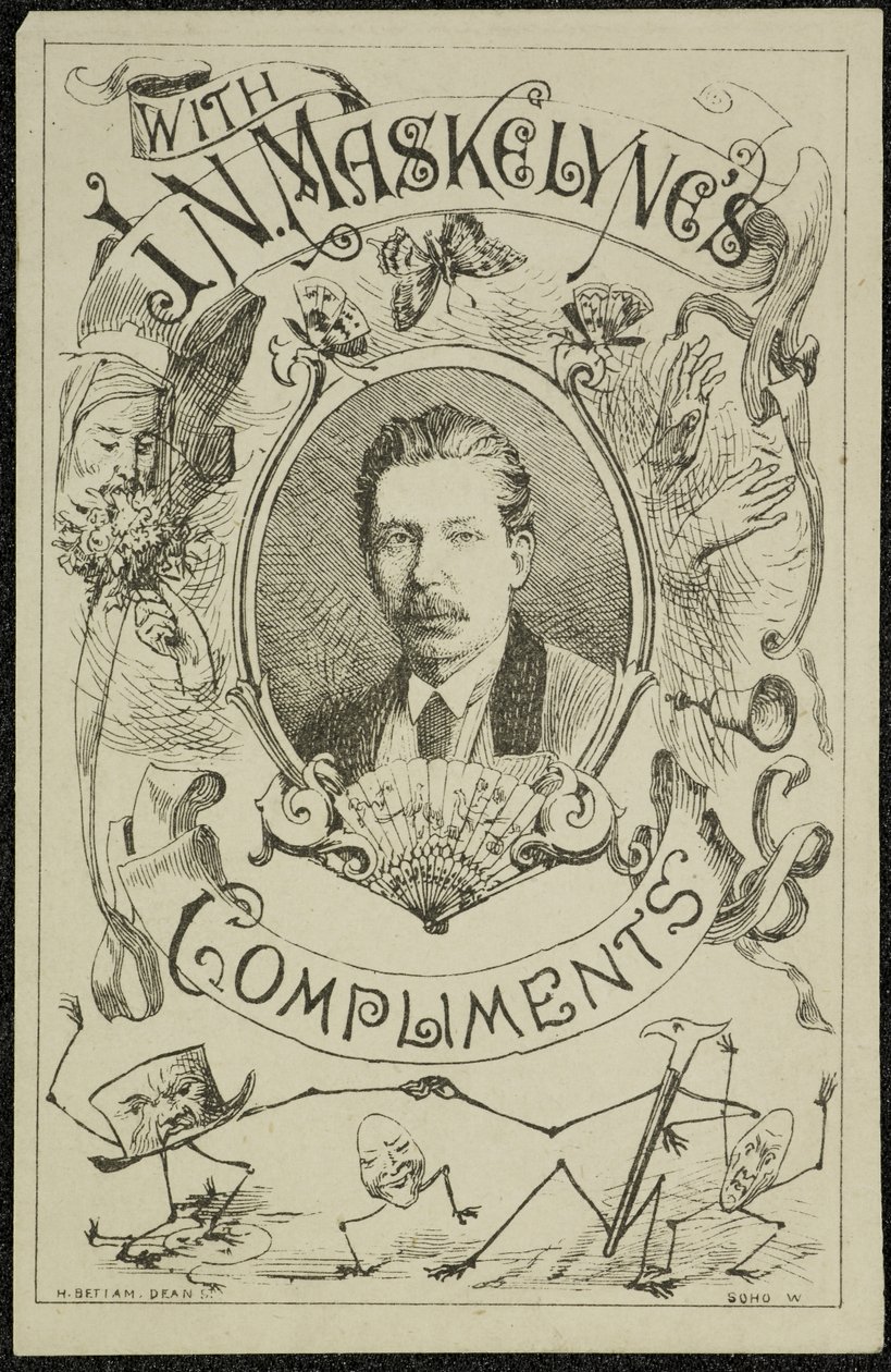 Com os cumprimentos de J. N. Maskelyne, c.1875 (gravura) de English School