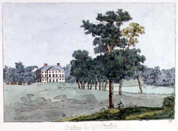 Wolterton Hall, Norfolk, casa dos Walpoles, ilustração de William Watts