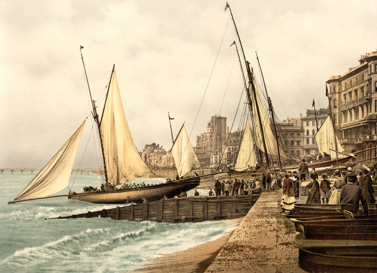 Iates começando, Hastings (foto colorida à mão) de English School