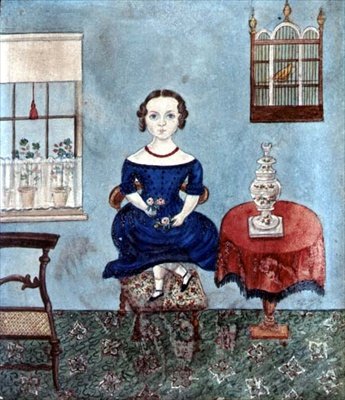 Young Girl Dancing on a Chair in an Interior, c.1840 (aguarela sobre papel) de English School