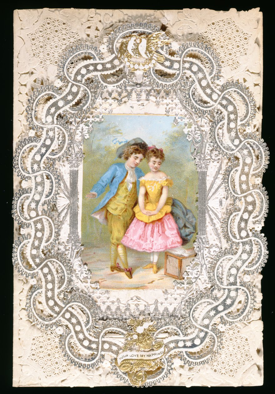 Your Love My Happiness, cartão dos Namorados, c.1870 (cor litho no papel) de English School