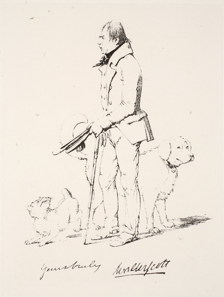 Atenciosamente, Walter Scott (caneta e tinta) de English School