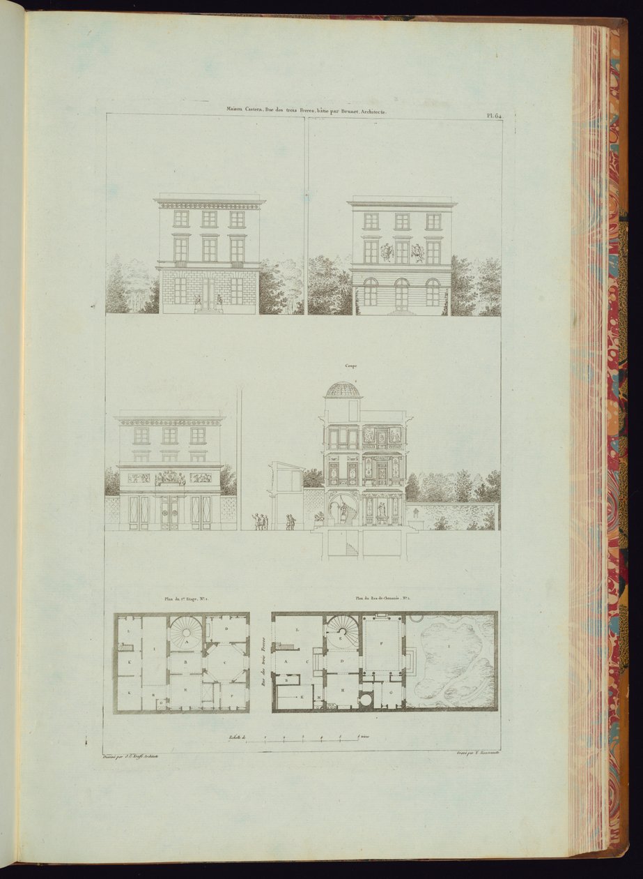 Impressão encadernada (França) de Engraved by Charles Nicolas Ransonnette