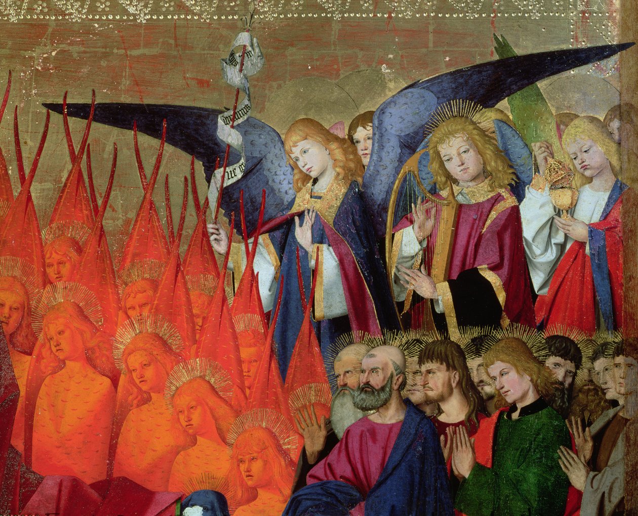 Um Anjo, da "Coroação da Virgem", completou 1454 (detalhe de 57626) de Enguerrand Quarton