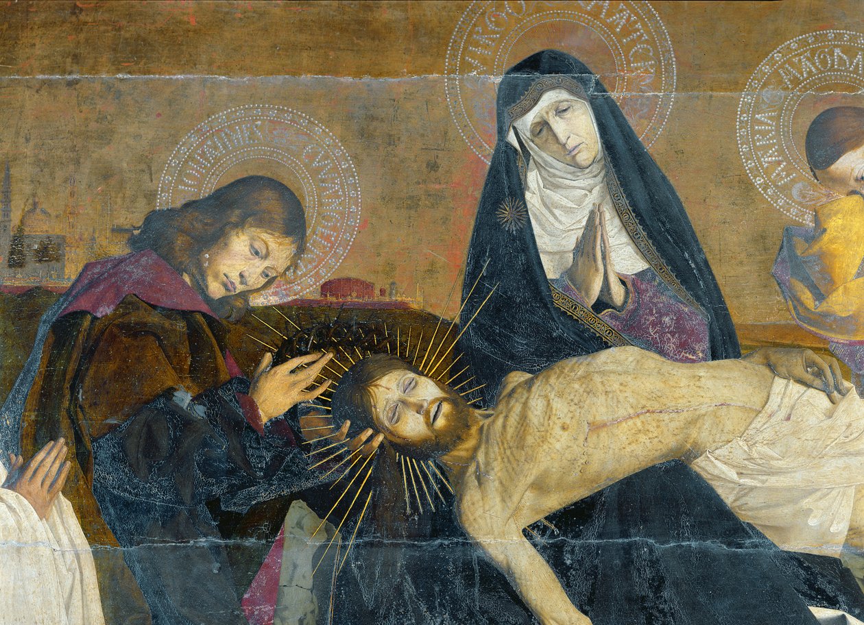 O Avignon Pieta, 1450-60 (detalhe de 244976) de Enguerrand Quarton