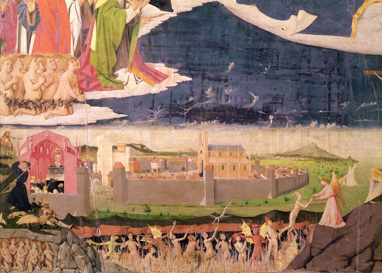 Os condenados no purgatório, da "Coroação da Virgem", completou 1454 (detalhe de 57626) de Enguerrand Quarton