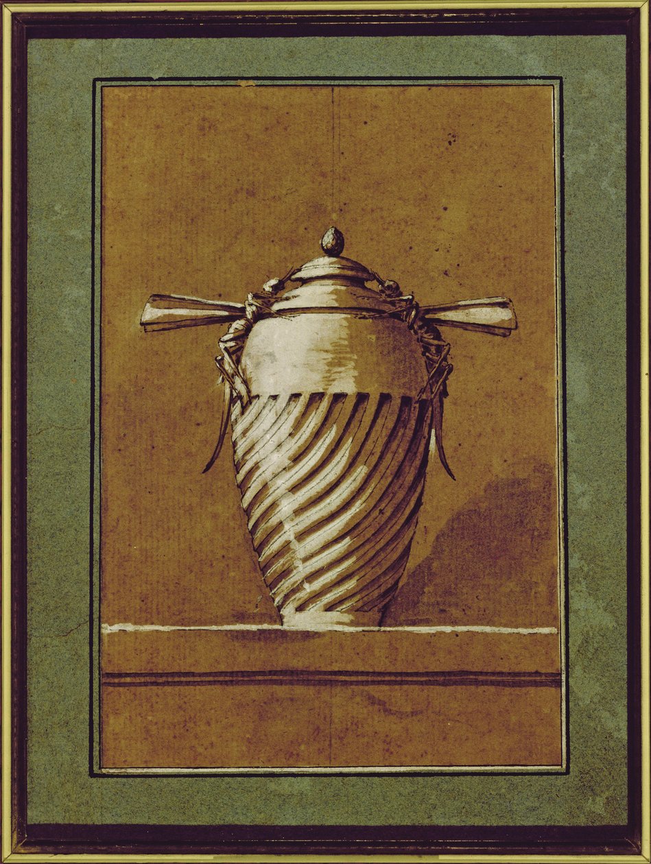 Design para um vaso decorativo, 1764 (caneta, tinta e guache sobre papel) de Ennemond Alexandre Petitot