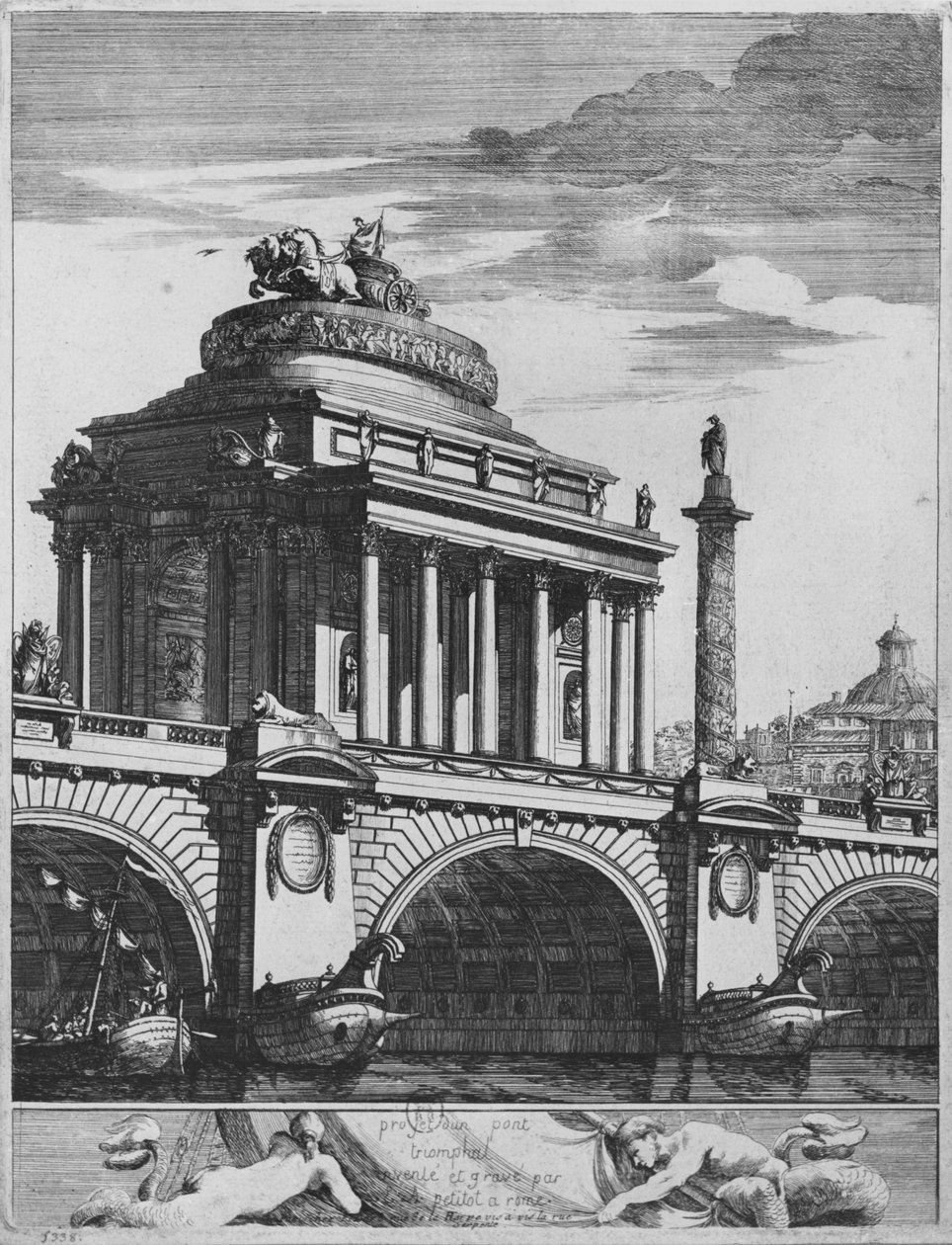 Projeto para uma ponte triunfal em Roma de Ennemond Alexandre Petitot